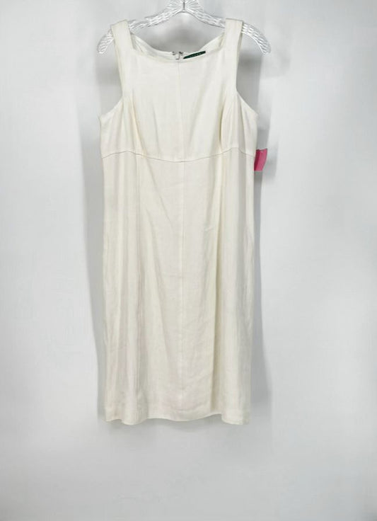 LAUREN RALPH LAUREN Size 8 Ivory Linen Sleeveless Dress NWT