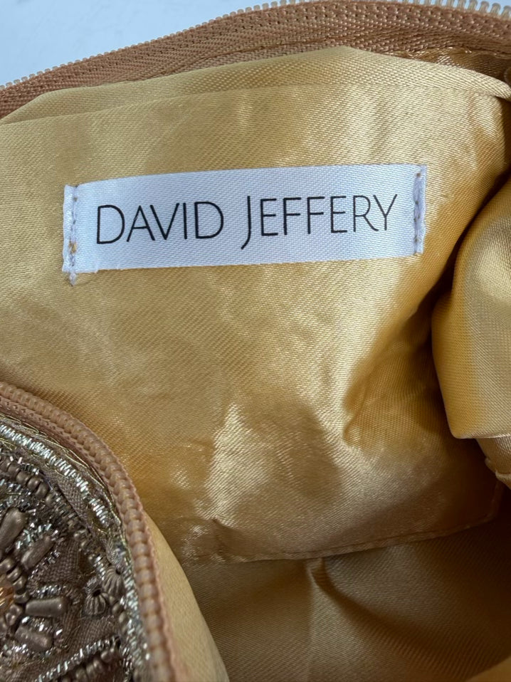 DAVID JEFFERY Gold Beaded Evening Bag NWT