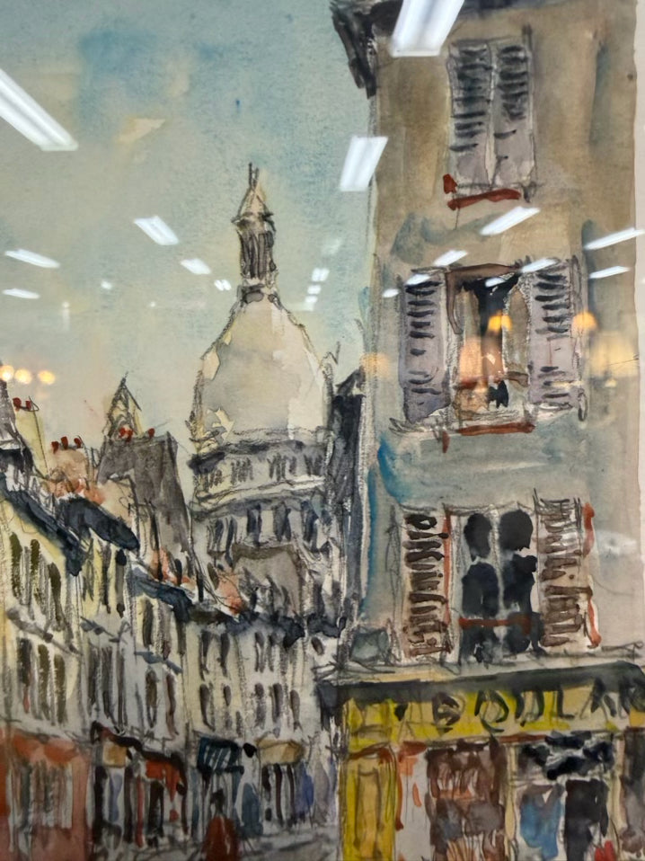 Montmartre-Rue Norvin Vinci Paper Framed Watercolor Print
