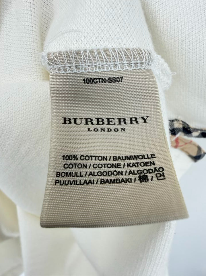 BURBERRY LONDON Nova Check Accent Size Men's L Beige Short Sleeve Shirt