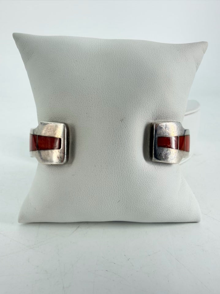 RAY TRACY STERLING SILVER Orange Spiny Oyster Shell Cuff