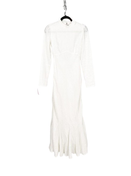 DISSH Wmn's Size 6 White Linen Backless Evening Gown NWT