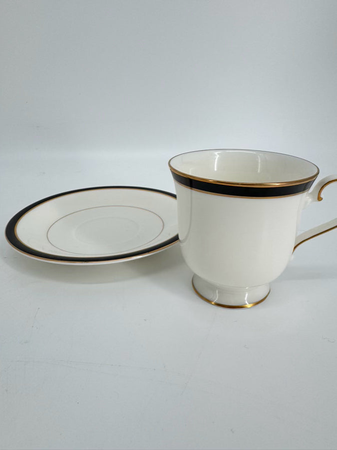 MIKASA White & Black China Dinnerware Set for 12