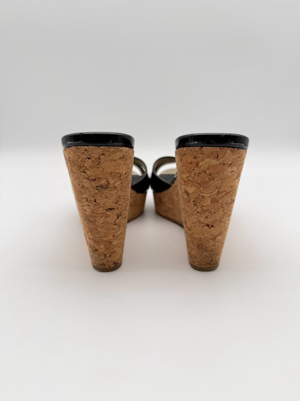 JIMMY CHOO WMNS Size 38 Black Cork Wedge