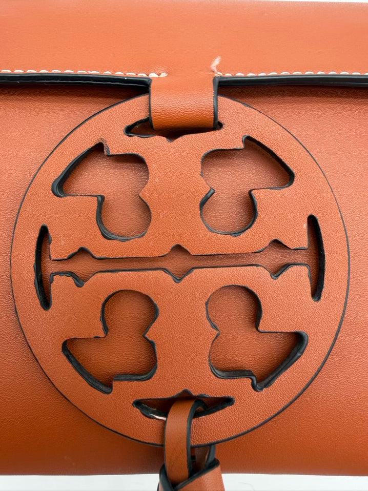 TORY BURCH Miller Chestnut Leather Crossbody Bag
