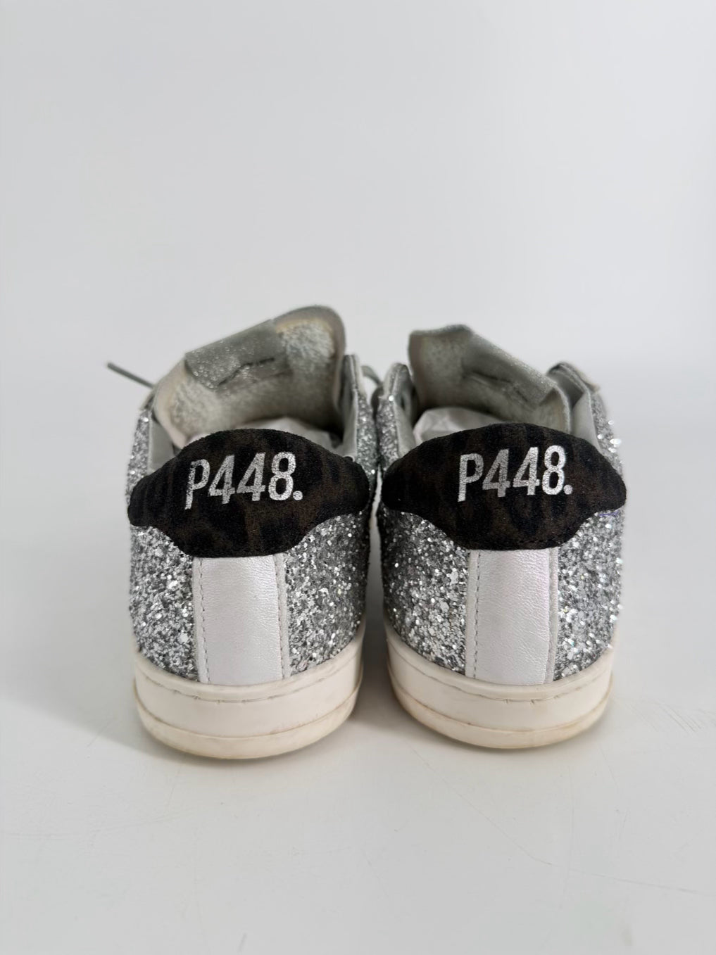 P448 Size 38 Silver Sparkle Casual Shoes NWOT