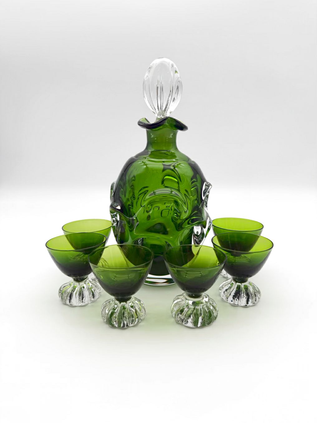 Green Blown Glass Abstract ASEDA Swedish Glassware