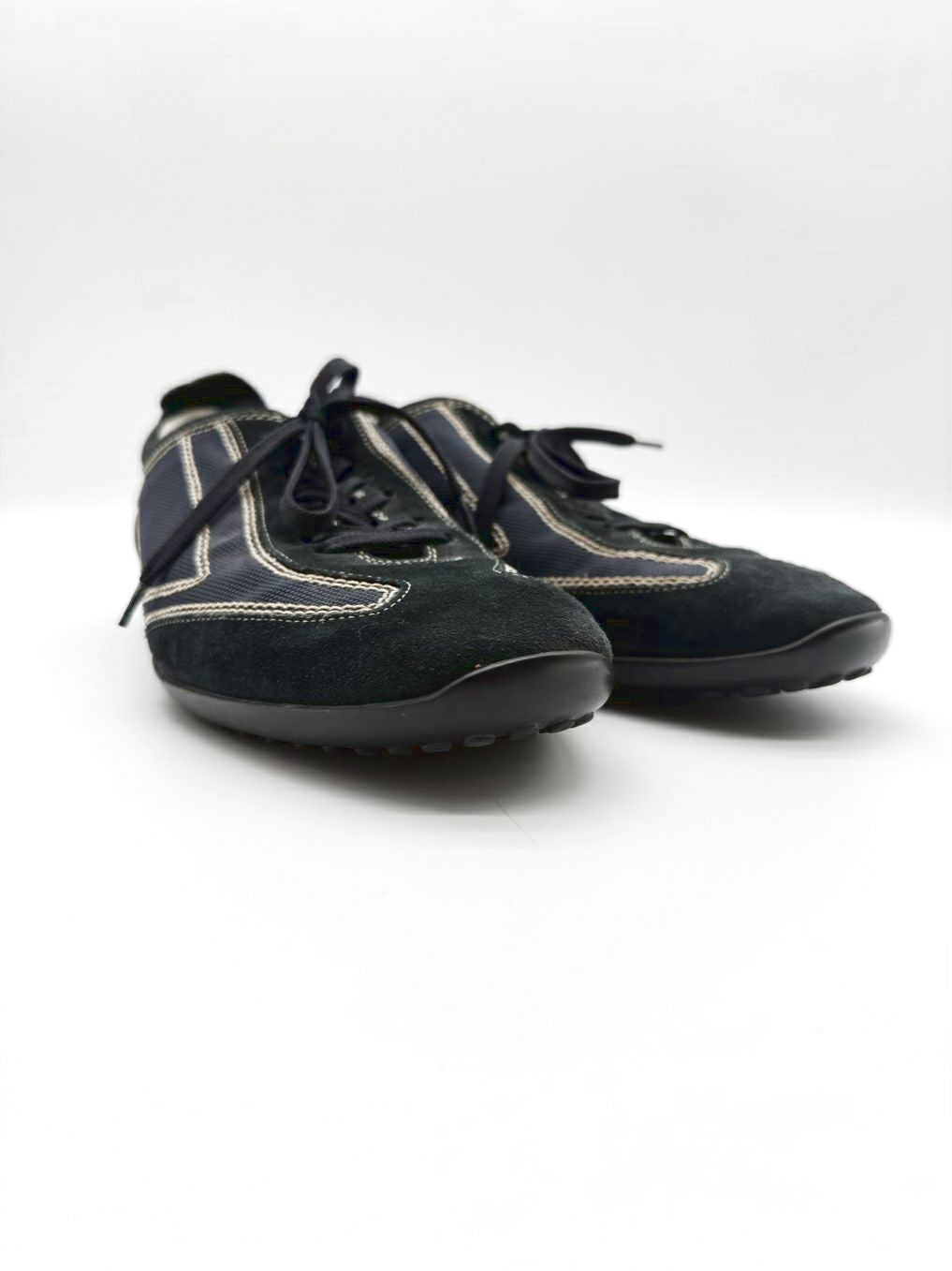 TODS MENS Size 9.5 Navy Textile Sneakers