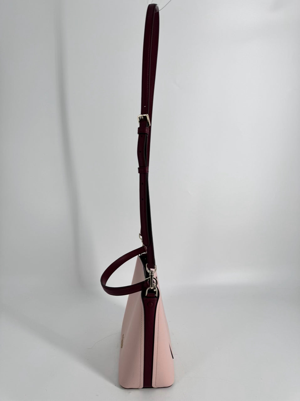 KATE SPADE Pink & Merlot Leather Darcy Small Bucket Crossbody