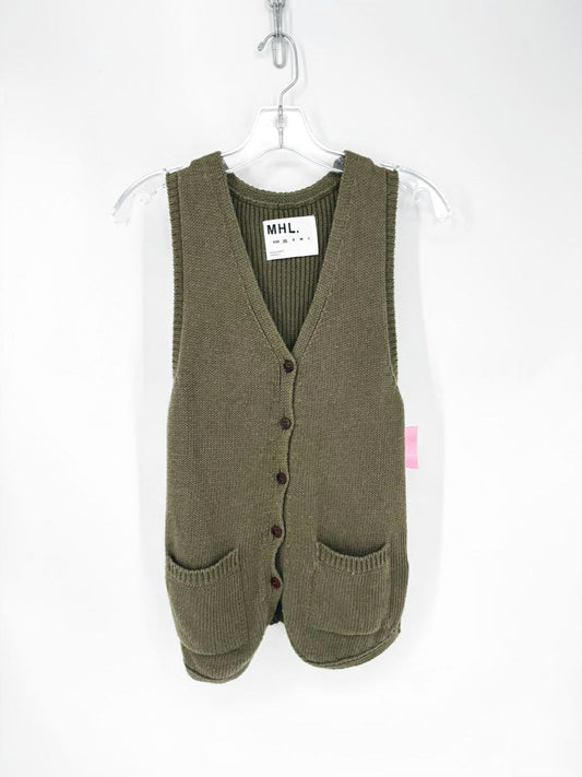 MHL Size XS Green Linen Blend Vest