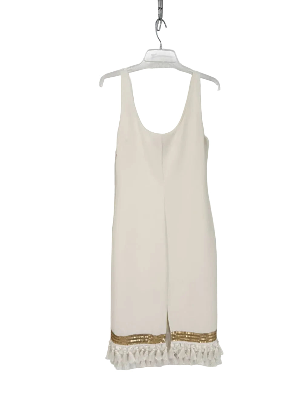 MESTIZA Size M White Tassels Maxi-Dress