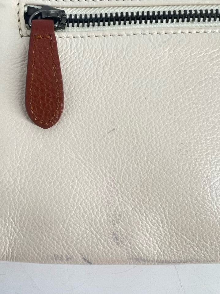 MULBERRY Cream & Brown Leather Clutch Bag