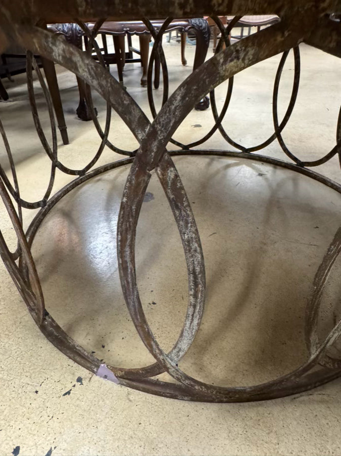 Stone & Metal Round Coffee Table