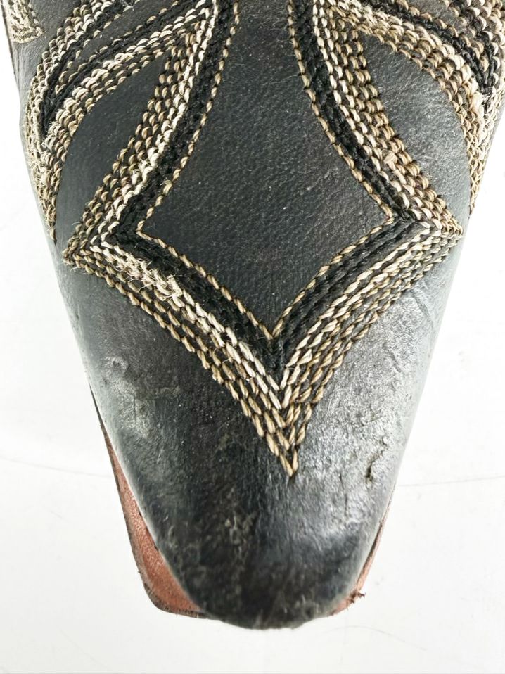LUCHESSE Size Men's 9.5 Black & White Western Boots