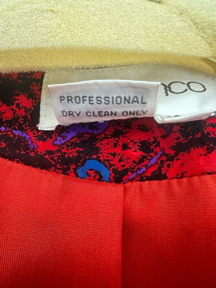 VINTAGE RAUL BLANCO Size 8 Red Silk Blazer