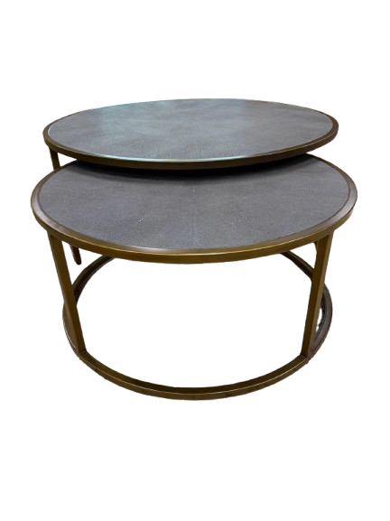 FOUR HANDS Gold & Gray Metal Nesting Coffee Tables