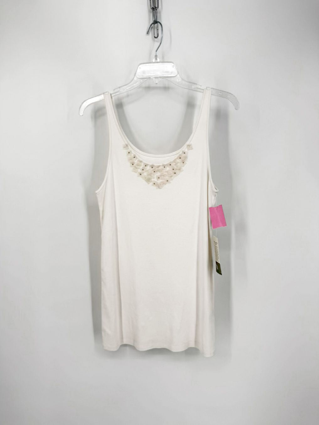 EILEEN FISHER Size L White Details Shell NWT