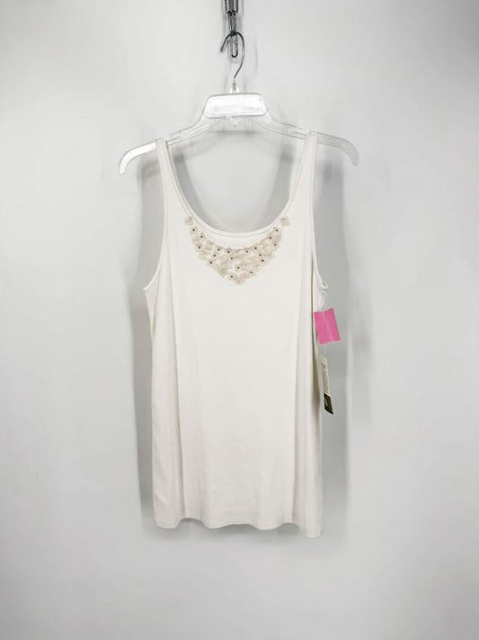 EILEEN FISHER Size L White Details Shell NWT