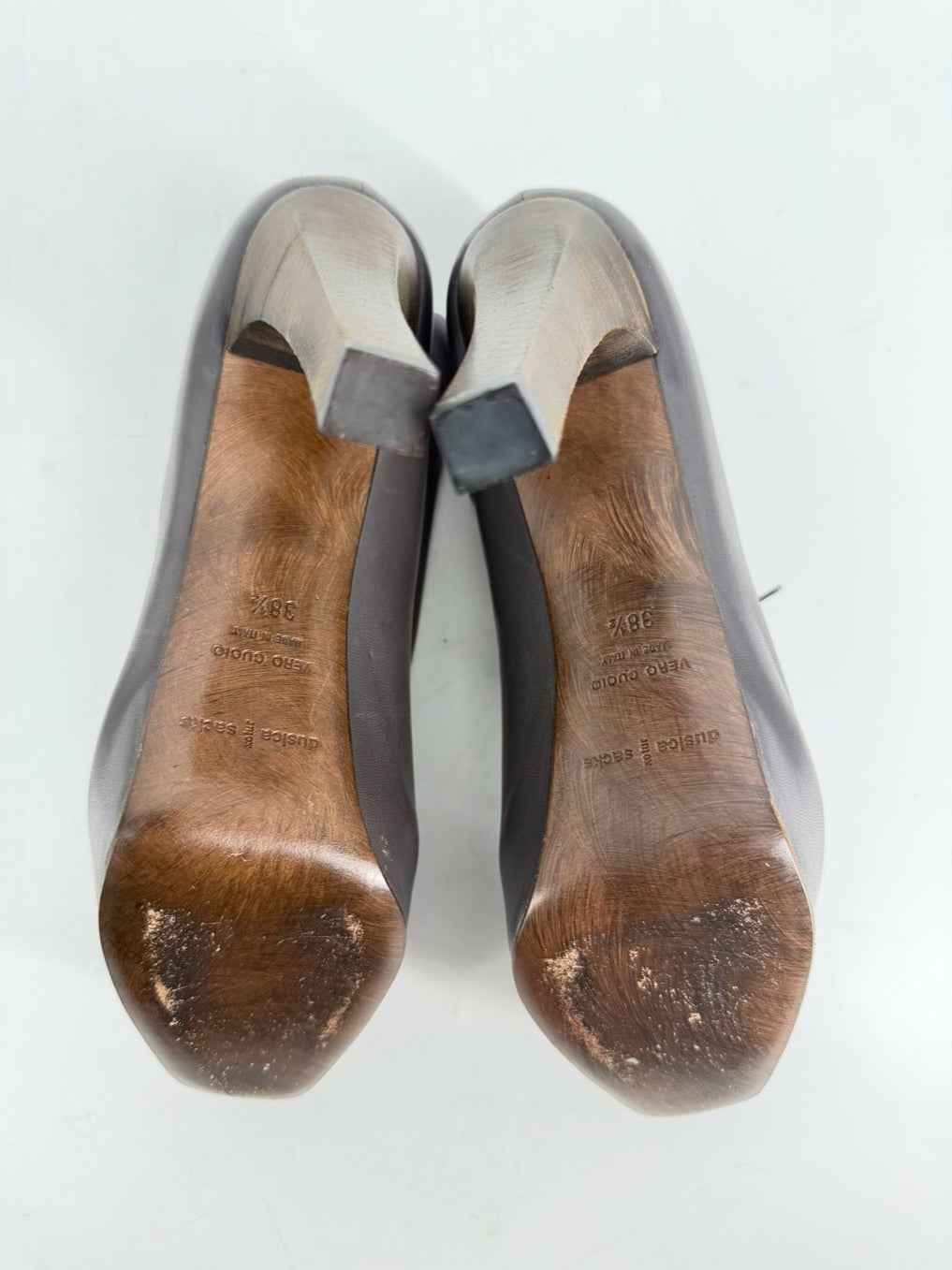 DUSICA KOTUR SACKS Size 38.5 Gray Leather Pumps
