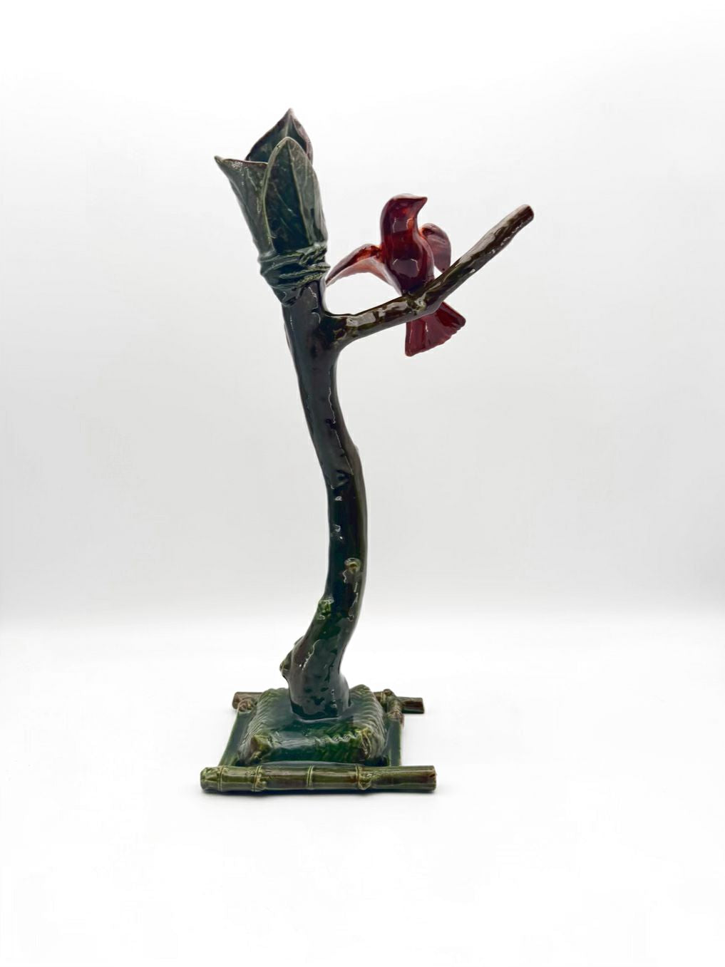 CHANGSTROM Brown, Green & Red Ceramic bird Object