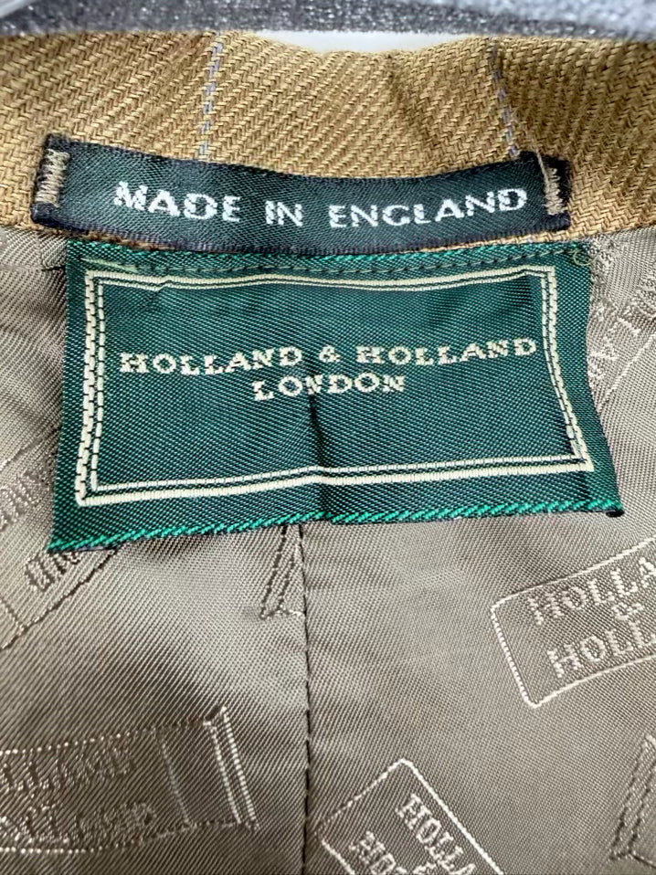 VINTAGE HOLLAND & HOLLAND Men's Size 48 Olive Linen Sport Coat