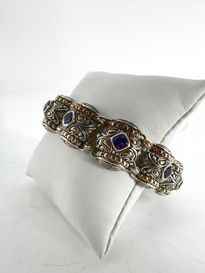 BENHAM STERLING SILVER & 18K Amethyst Bracelet