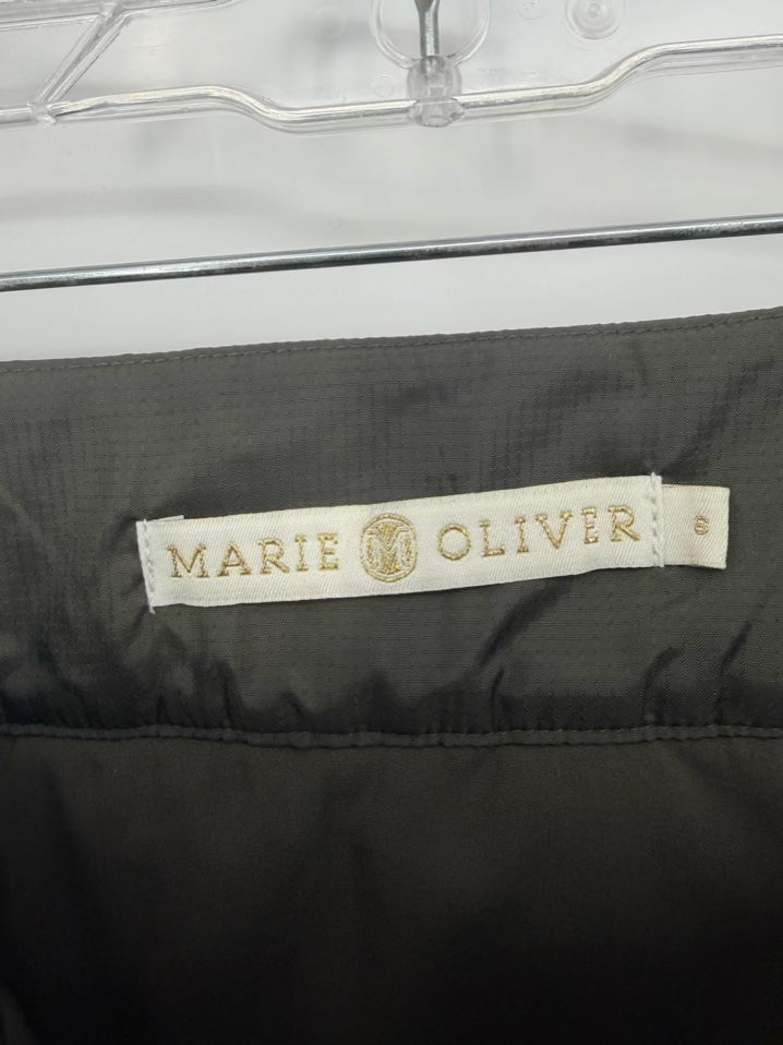 MARIE OLIVER Jette Wmn's Size S Army Green Quilted Zipper Detail Skirt