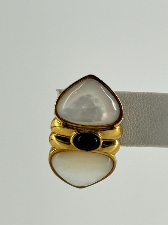 KYLO STERLING SILVER Gold Tone Gemstone Lever Back Earrings