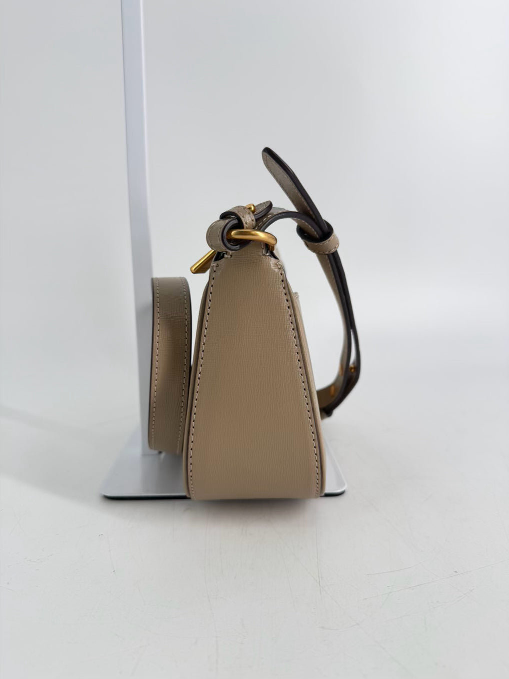 KATE SPADE Oatmeal Leather Crossbody Bag w/ Gold Tone Hardware