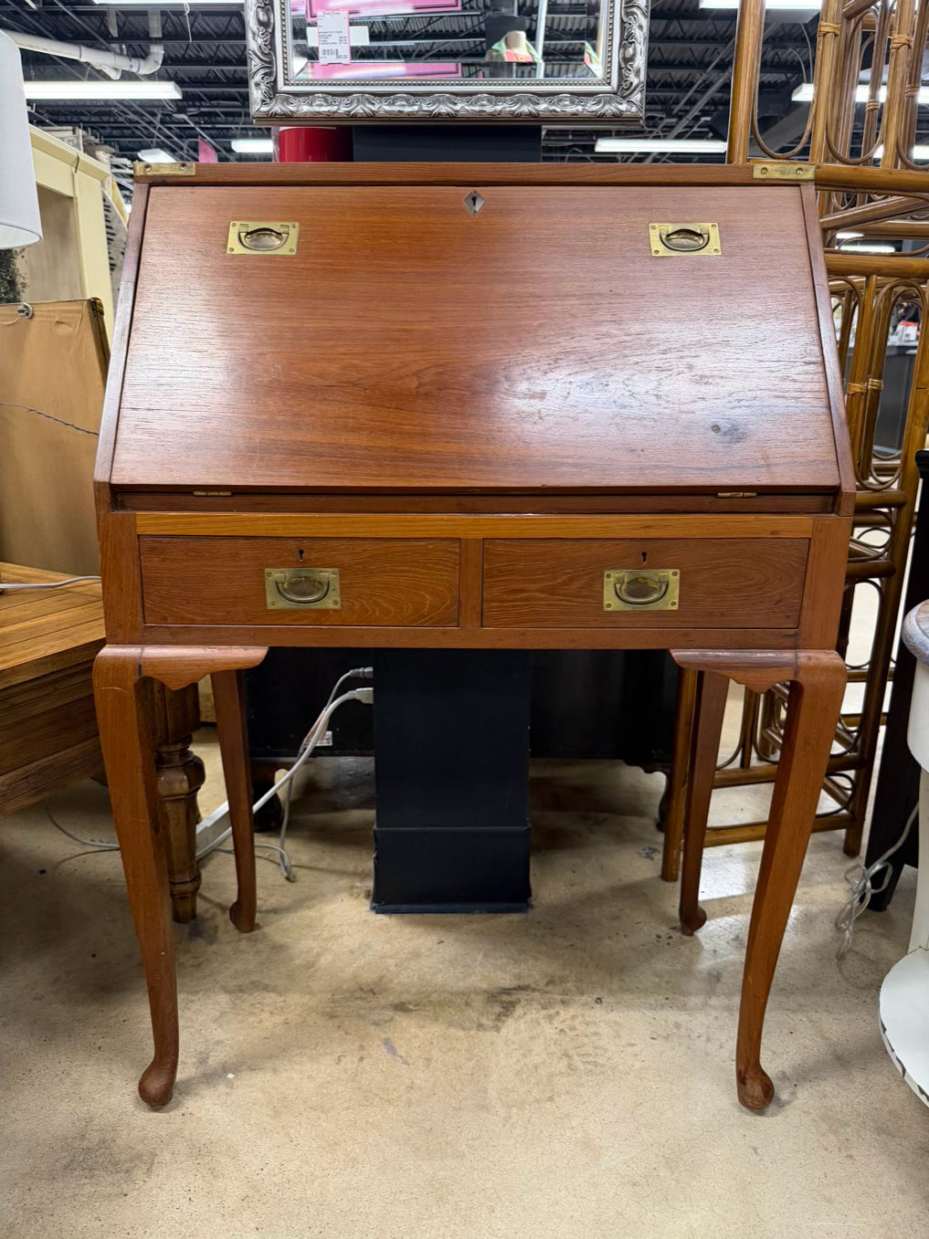 Wood Slant Top Desk w/ Drawers