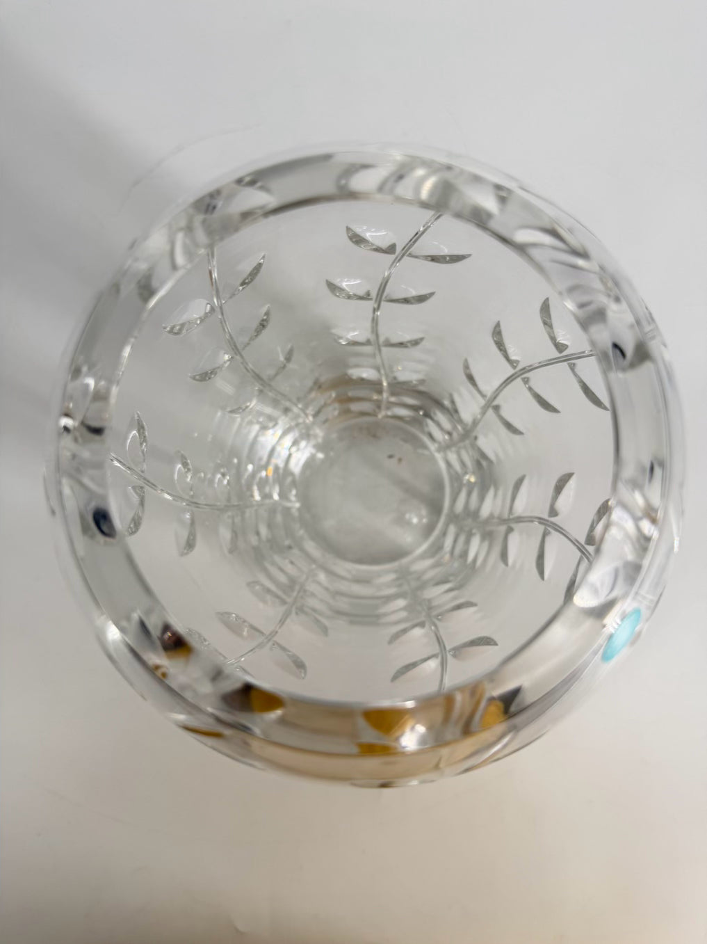TIFFANY & CO. Clear Crystal Floral Vase