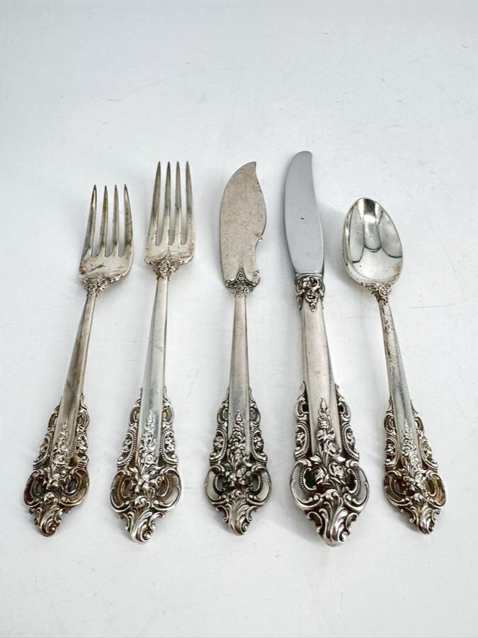 WALLACE STERLING SILVER Flatware Setting for 8