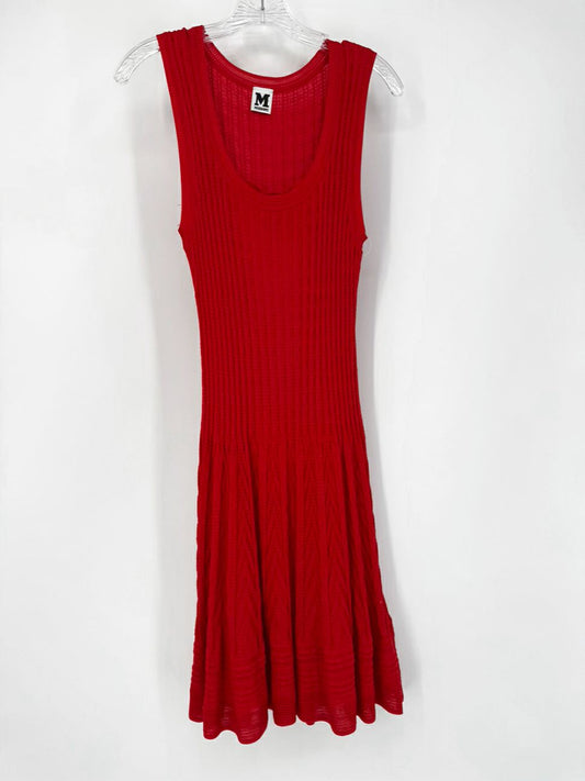 MISSONI Size 46 Fire Knit Sleeveless Dress w/ Slip