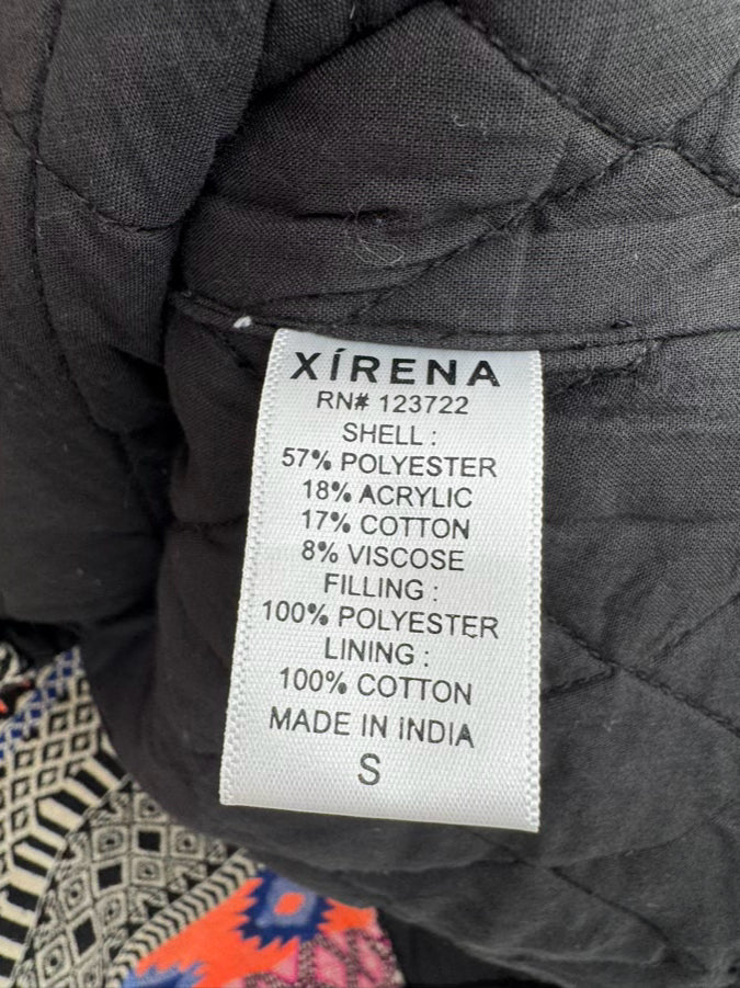 XIRENA Size S Black & Orange Belted Vest