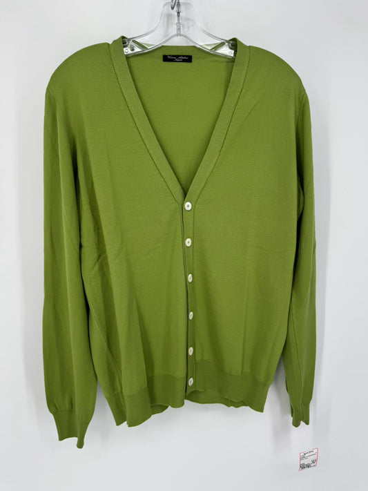 CESARE ATTOLINI NAPOLI Size 50 Green Wool Buttonup Cardigan