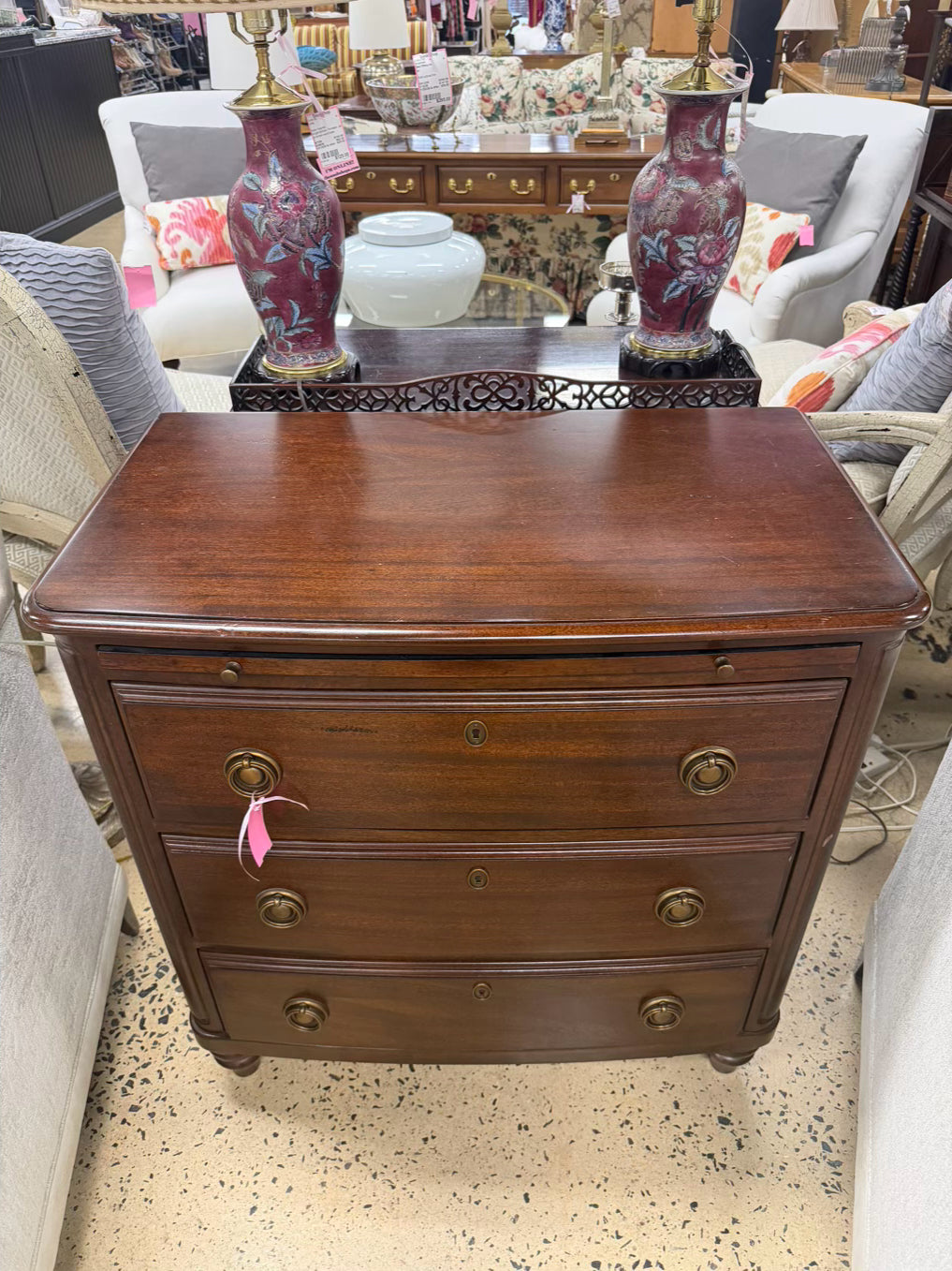 KINCAID Dark Wood Bachelors 3 Drawer Chest