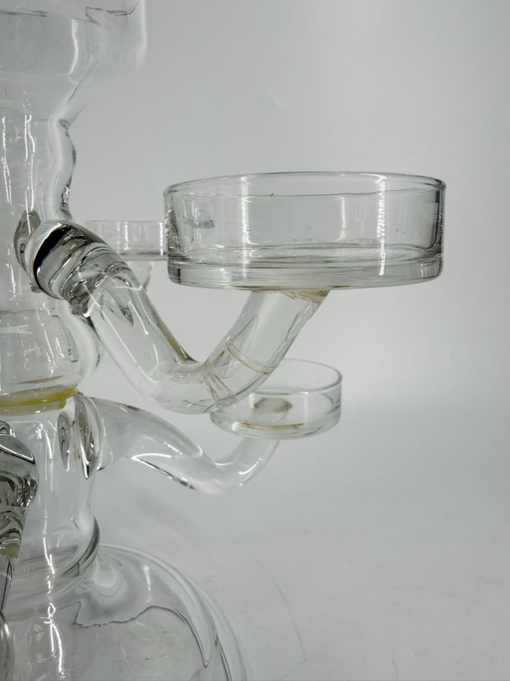 Clear Blown Glass Six Arm Epergne Candleholder