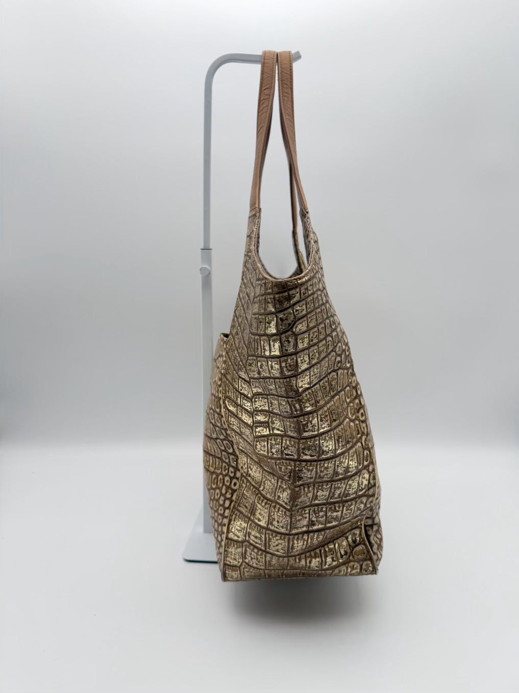 BRAHMIN Carla Leather Gold Embossed Tote