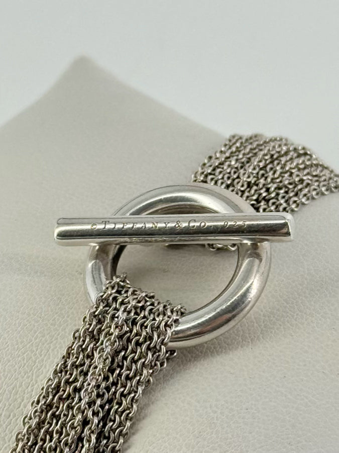 TIFFANY & CO. ELSA PERETTI STERLING SILVER Heart Multistrand Bracelet