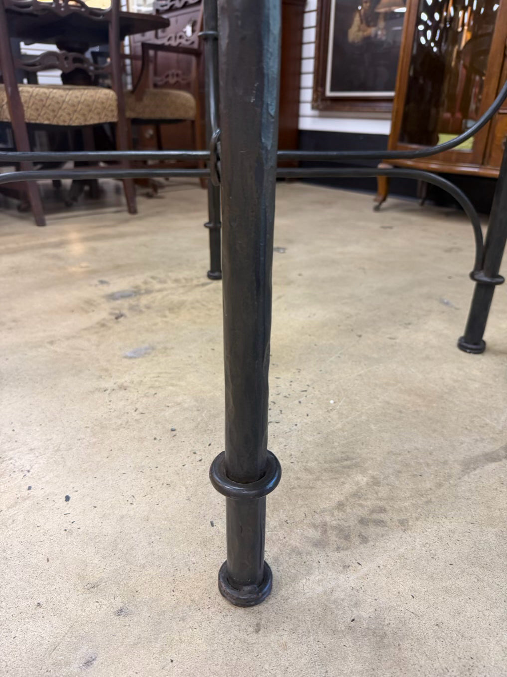 Black & Clear Wrought Iron & Glass Dinning Table