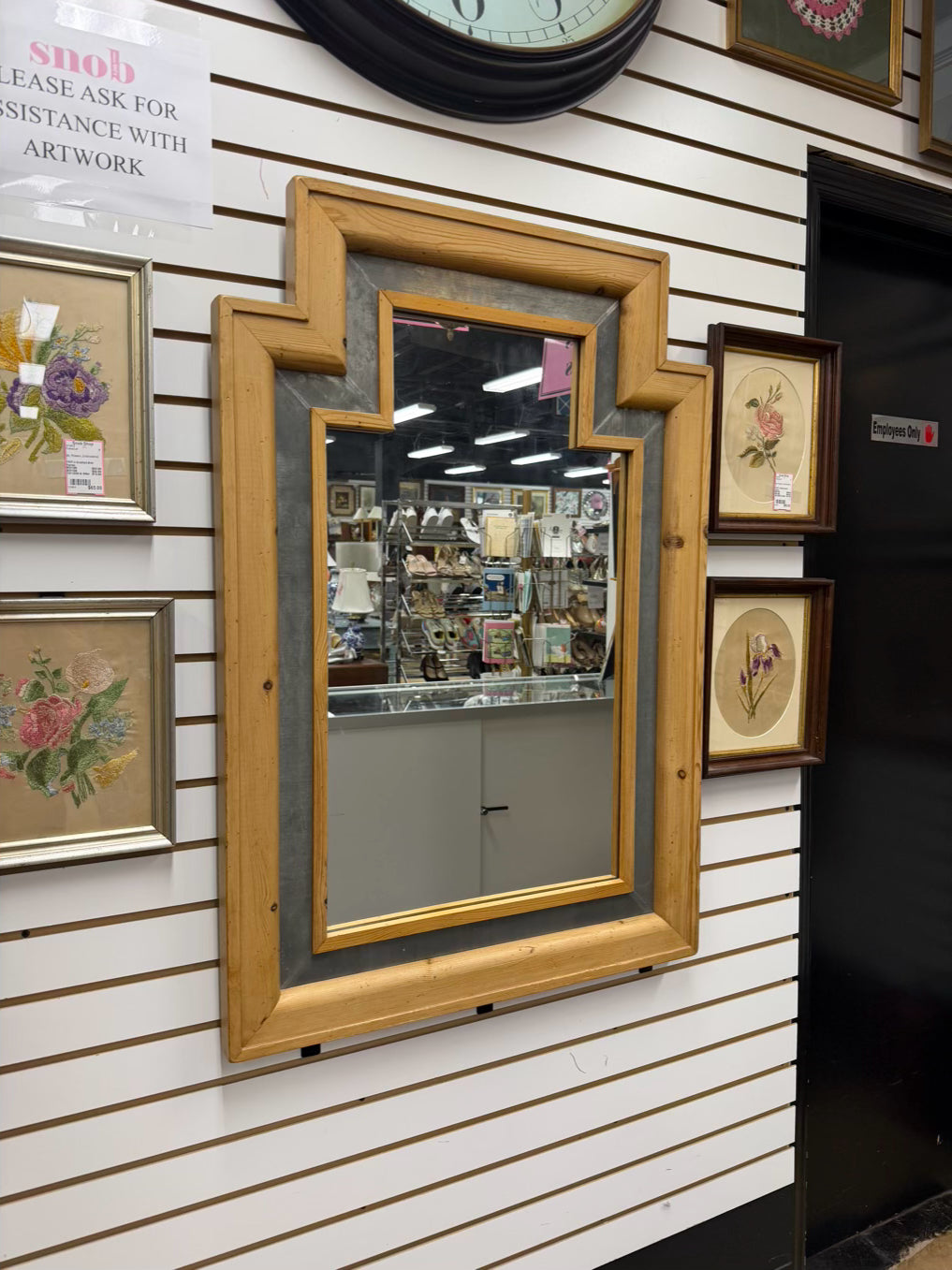 SARREID LTD. Regency Wood & Metal Mirror