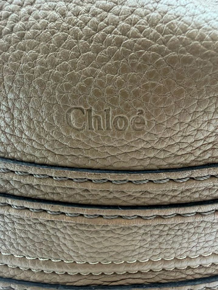 CHLOE Marcie Hobo Taupe Leather Bag