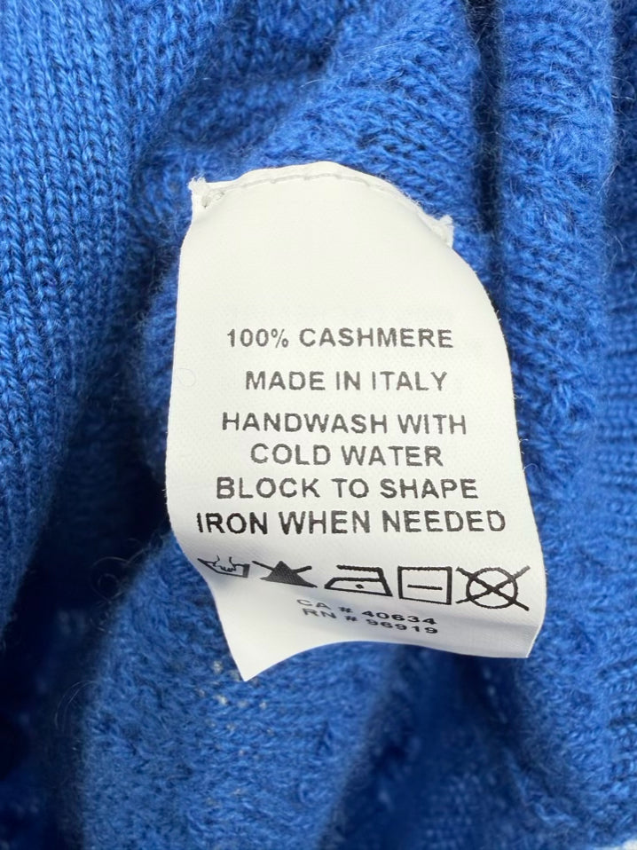 MARC JACOBS Wmn's Size M Blue Cashmere Rhinestone Detail Cardigan