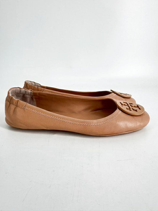 TORY BURCH Size 8 Nude Leather Flats