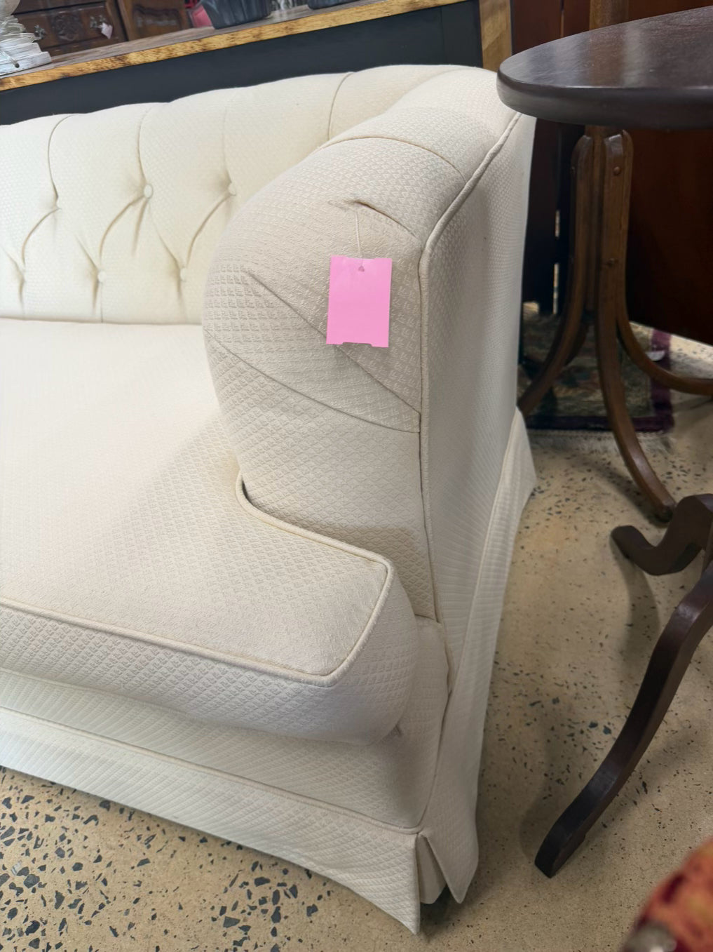 Tuffted Cream Sofa
