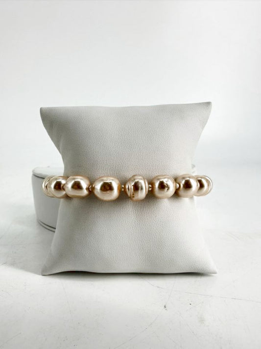 MIRIAM HASKELL Cream Baroque Pearl Bracelet