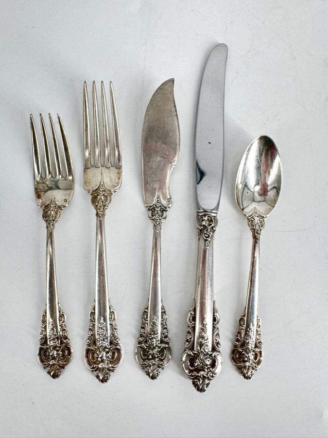 WALLACE STERLING SILVER Flatware Setting for 8