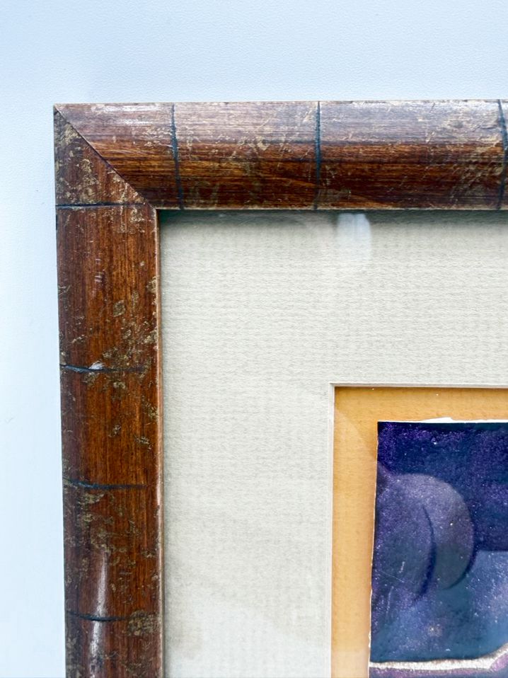 REM'S Raised Relief Village Painting In Wood Frame