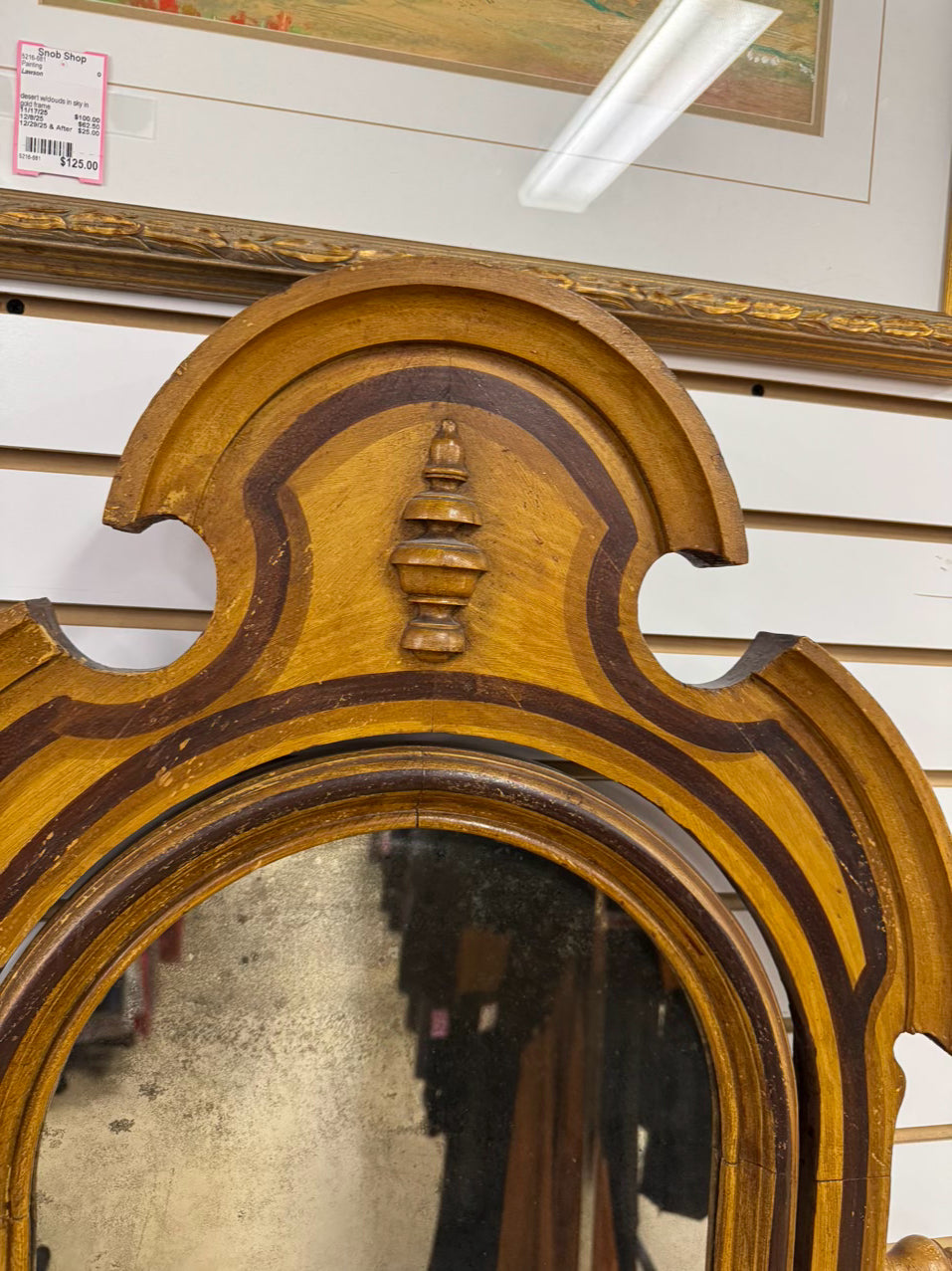 ANTIQUE Wood Dresser w/ Smoky Mirror