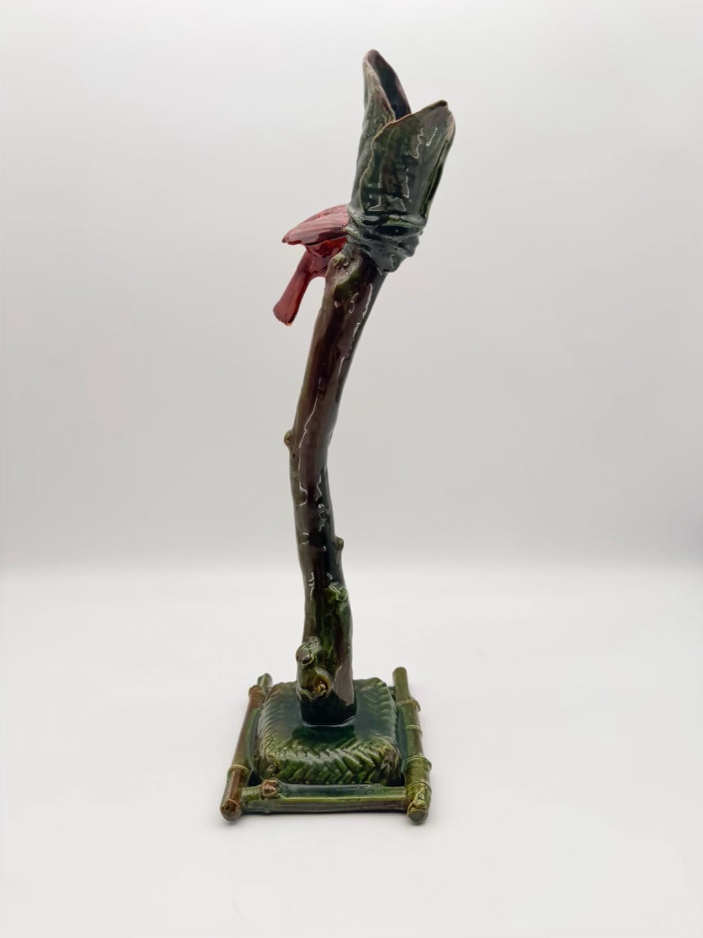 CHANGSTROM Brown, Green & Red Ceramic bird Object